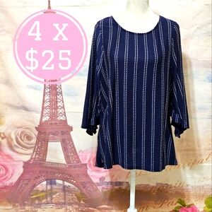 W5 Navy and White Women's Tunic Sz 1X